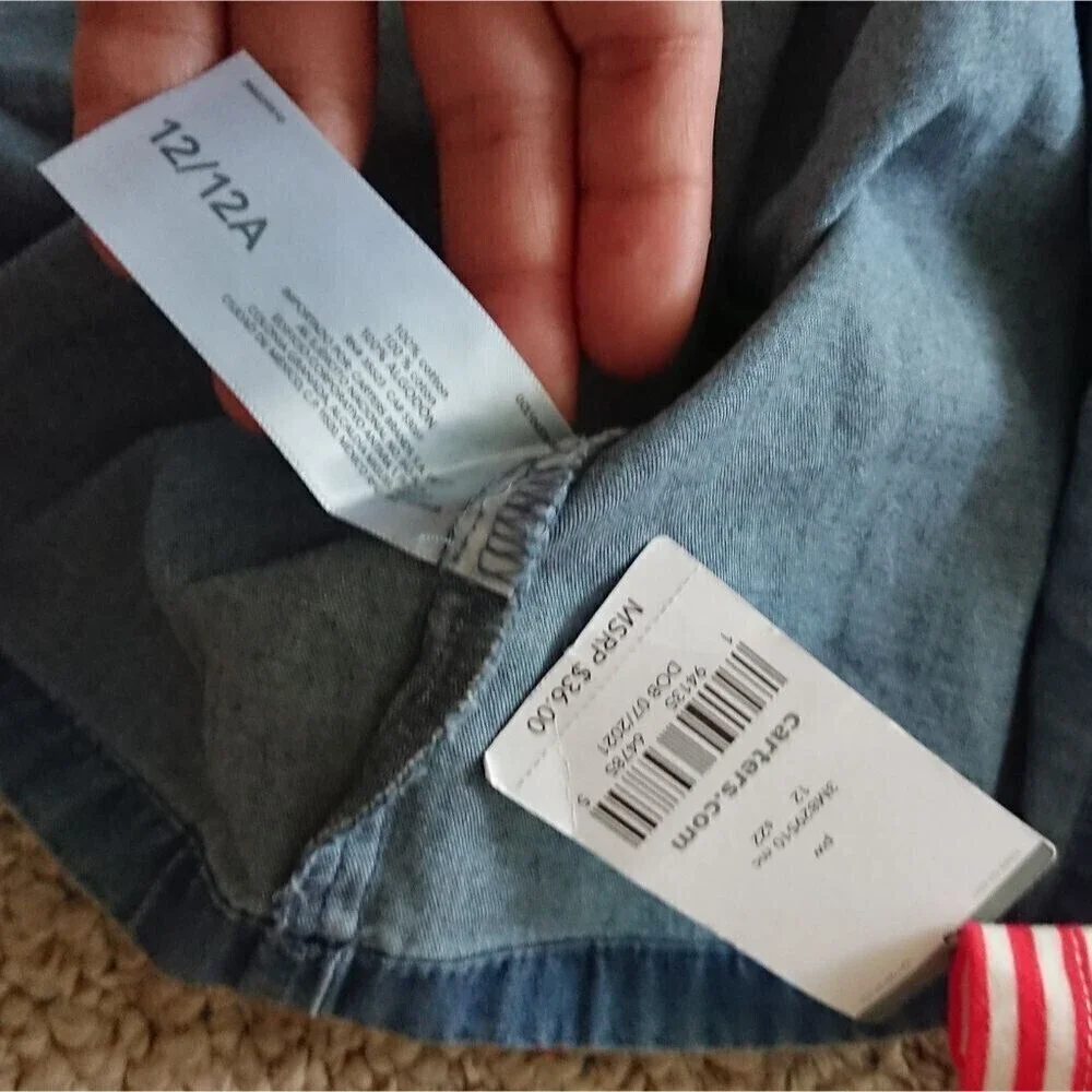 Carter's Striped Chambray Dress size 12